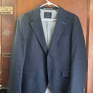 Tailor Byrd Solid Linen Cotton Blended Sportcoat Indigo Blue
